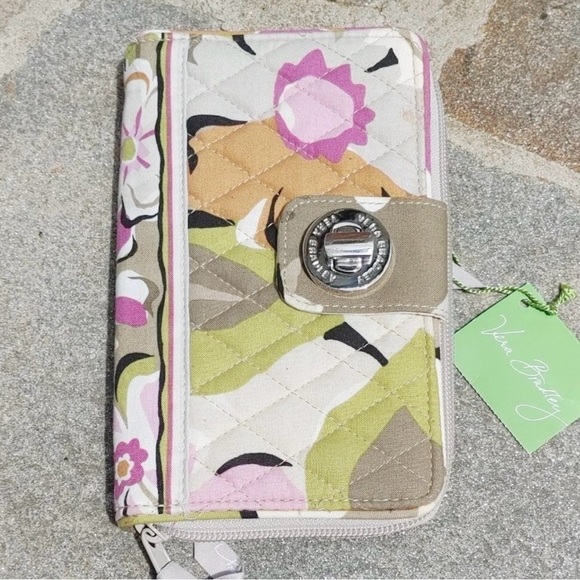 Vera Bradley Portobello Road Floral Lg Zip-Around Wallet Purple/Green NWT Wallet - Picture 10 of 11
